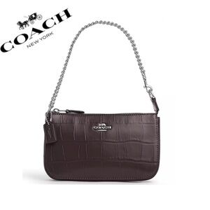 NWT COACH‎ Nolita 19 Croc-Embossed Leather Chain Handle Mini Bag